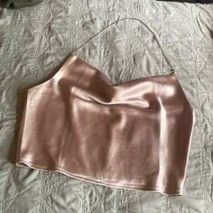 crop satin top